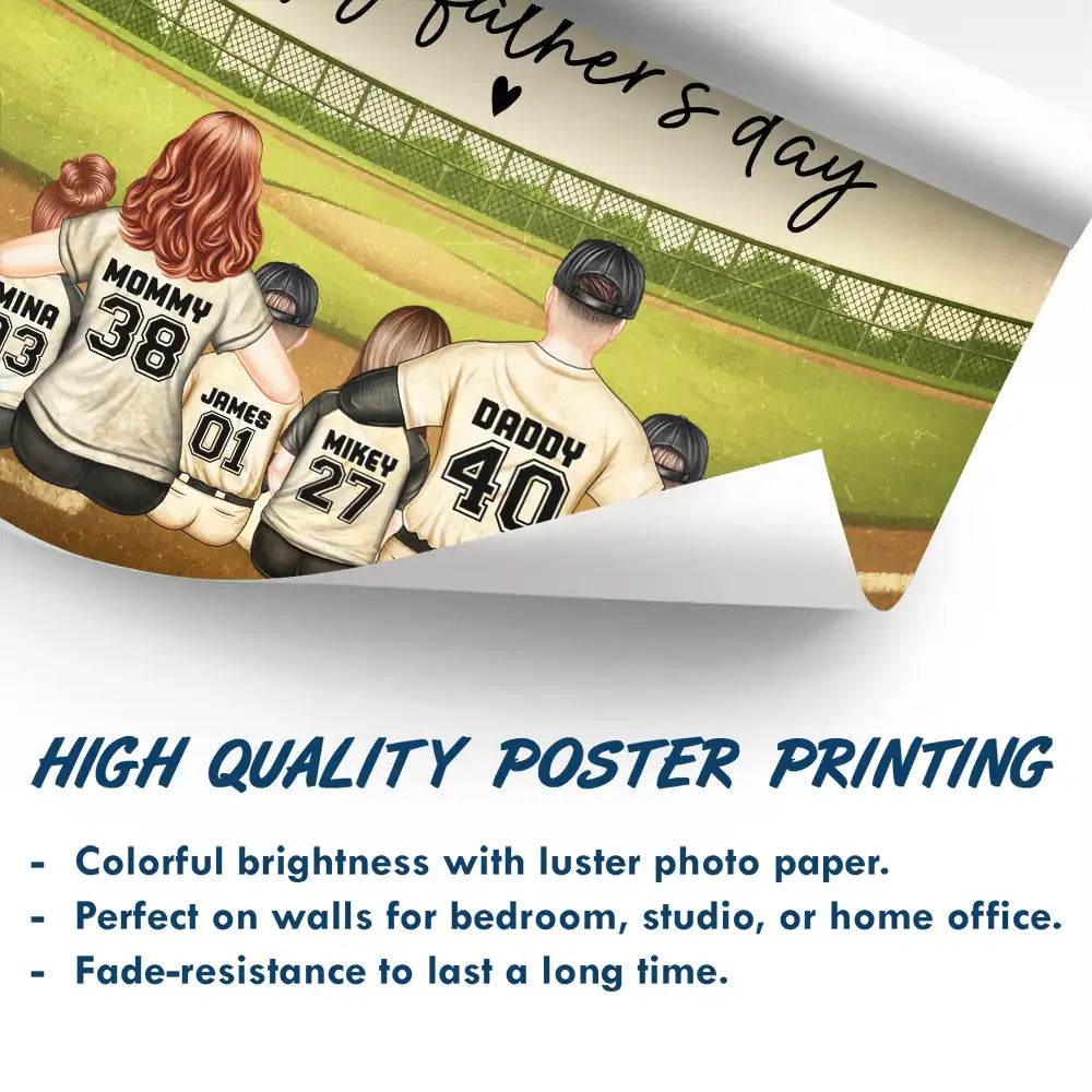 Gift For Father,Gift For Husband,Baseball,Softball - Daddy's Dream Team Baseball Father - Personalized Poster
