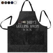 Gift For Father, Grilling, Proud, Icon - Daddy's Grilling Apron - Personalized Apron