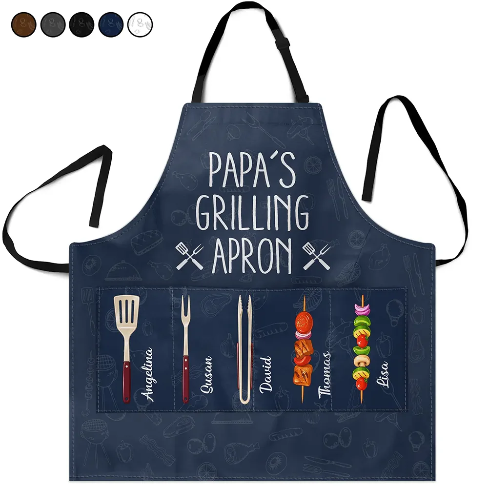 Gift For Father, Grilling, Proud, Icon - Daddy's Grilling Apron - Personalized Apron