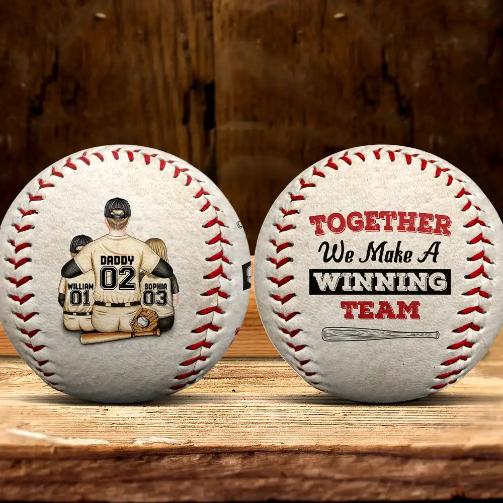 Baseball,Dad's Hobby,Gift For Father,Dad - Children,Happy - Daddy's Team Together We Make A Winning Team - Personalized Baseball, Softball