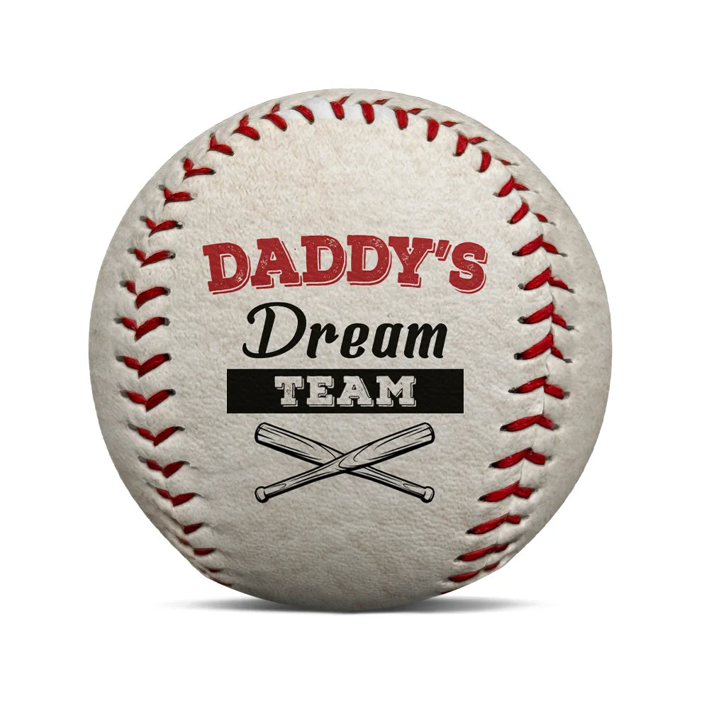 Baseball,Dad's Hobby,Gift For Father,Dad - Children,Happy - Daddy's Team Together We Make A Winning Team - Personalized Baseball, Softball