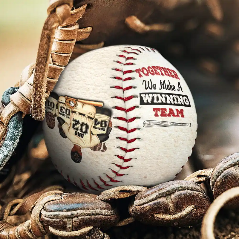 Baseball,Dad's Hobby,Gift For Father,Dad - Children,Happy - Daddy's Team Together We Make A Winning Team - Personalized Baseball, Softball
