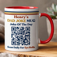 Gift For Father, Humorous, QR Code - Daily Dad Jokes - Daily Dad Jokes Interactive QR Code - Personalized Mug