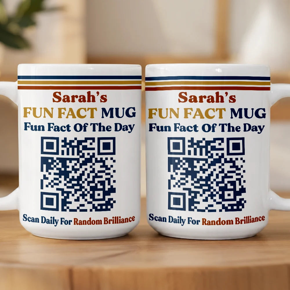 Gift For Yourself, Inspirational, QR Code - Daily Fun Fact - Daily Fun Facts QR Code - Personalized Mug