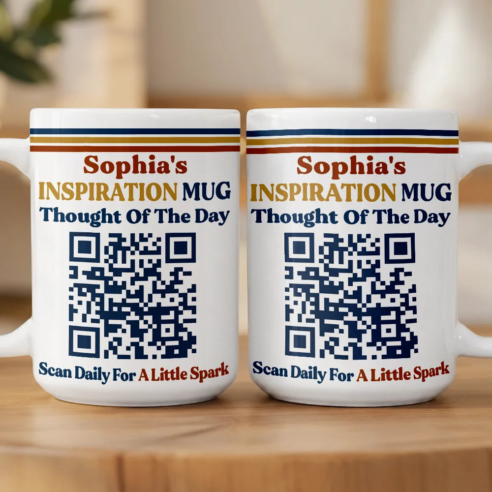 Gift For Yourself, Inspirational, QR Code - Daily Inspiration - Daily Inspiration QR Code - Personalized Mug