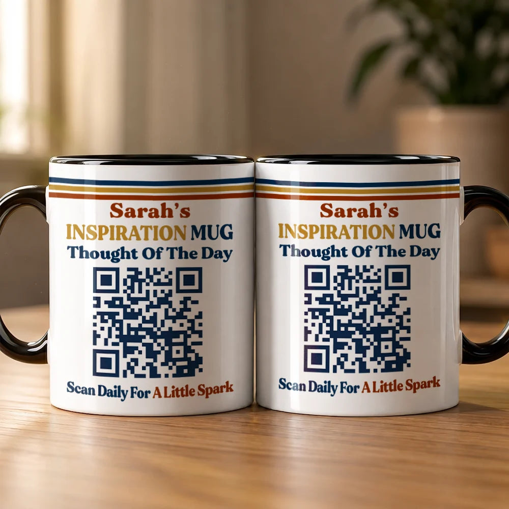 Gift For Yourself, Inspirational, QR Code - Daily Inspiration - Daily Inspiration QR Code - Personalized Mug