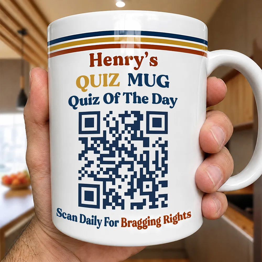 Gift For Yourself, Inspirational, QR Code - Daily Quiz - Daily Quiz Interactive QR Code - Personalized Mug