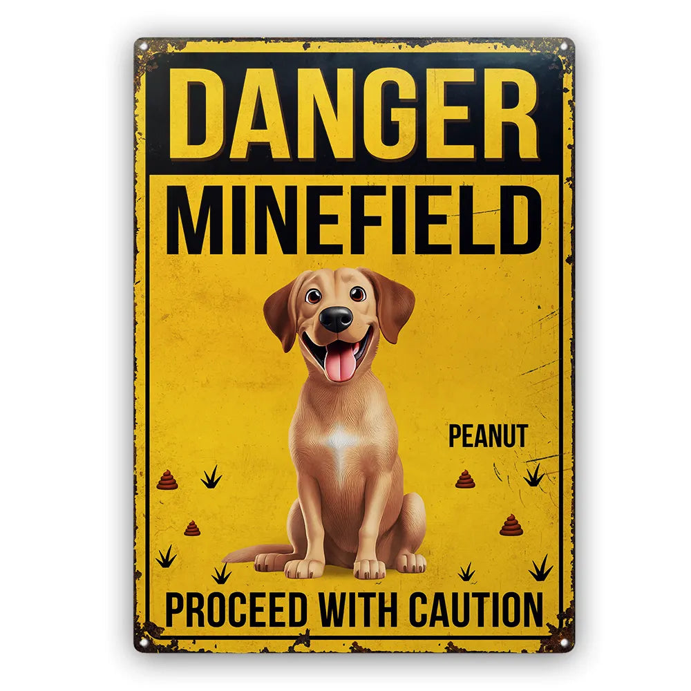 Danger Minefield, Procédez avec prudence - Panneaux métalliques classiques personnalisés