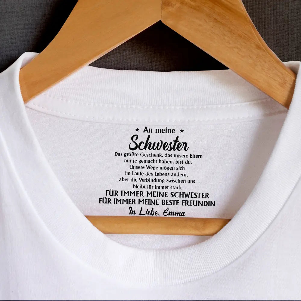Gift For Sibling,Gift For Sisters,Gift For Brothers,Love,German - Das größte Geschenk - Personalisiertes T Shirt