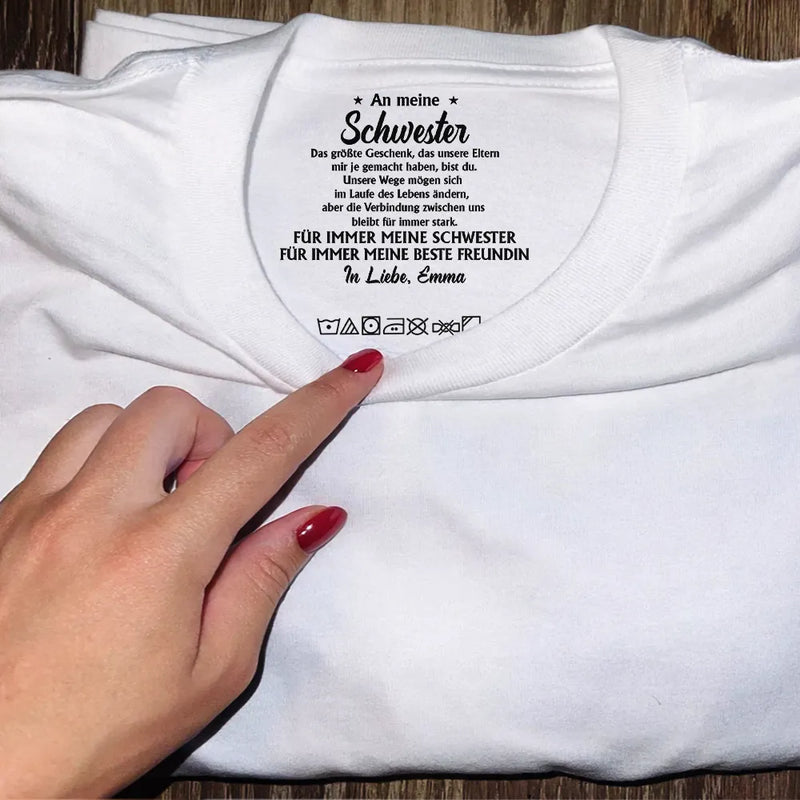 Gift For Sibling,Gift For Sisters,Gift For Brothers,Love,German - Das größte Geschenk - Personalisiertes T Shirt