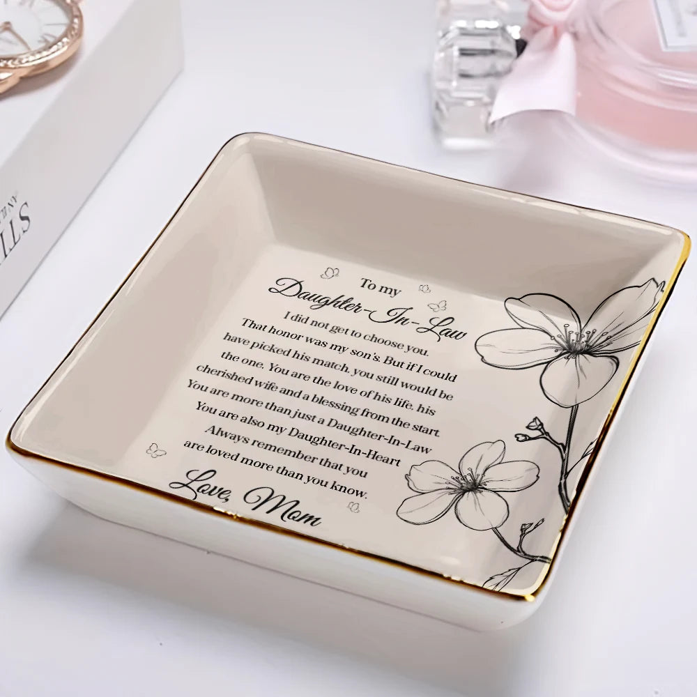 Mom - Daughters (Adult),Gift For Mother,Gift For Daughter,Love - Daughter-In-Law You Are Also My Daughter-In-Heart - Personalized Ring Dish