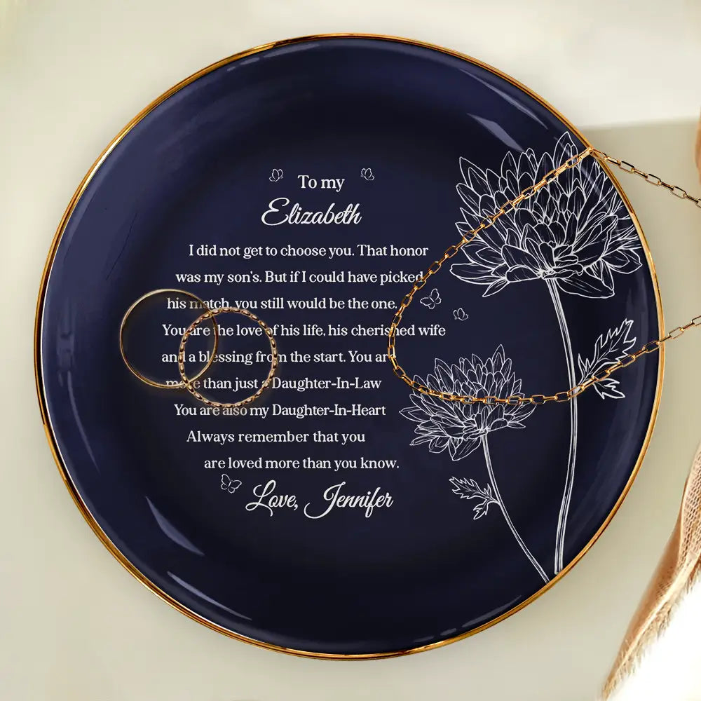 Mom - Daughters (Adult),Gift For Mother,Gift For Daughter,Love - Daughter-In-Law You Are Also My Daughter-In-Heart - Personalized Ring Dish