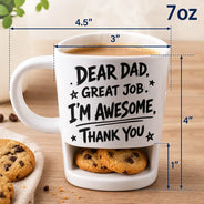 Gift For Father,Gift For Grandpa,Non-Eng,Icon,Humorous - Dear Dad Great Job We Are Awesome Thank You - Personalized Cookie Mug