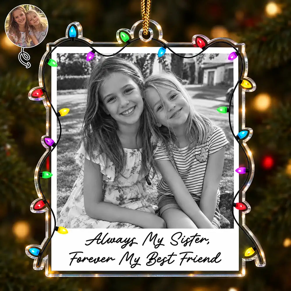 Christmas Gift For Sisters - Personalized Custom Photo Polaroid Acrylic Ornament