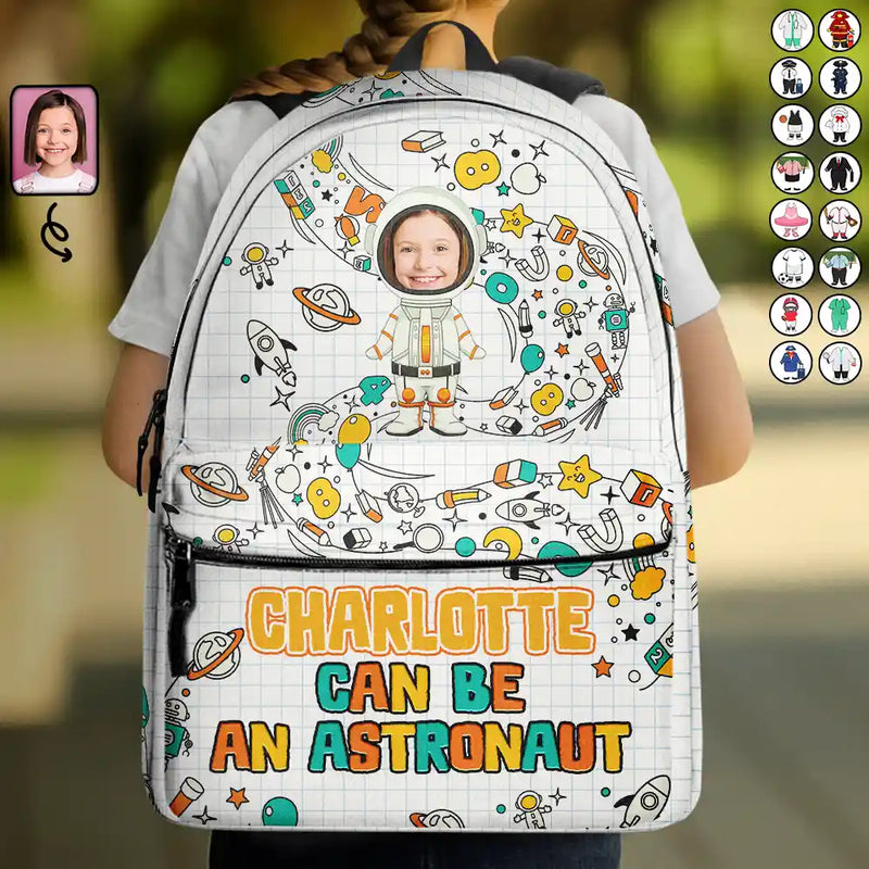 Back To School,Gift For Kids - Custom Photo Kid Can Be Anything - Personalized Canvas Backpack
