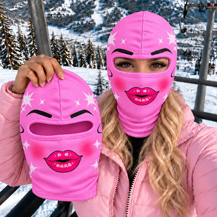 Funny Matching Gift For Skier Besties - Personalized Glam Face Balaclava Face Mask
