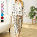 Gift For Yourself,Gift For Women,Gift For Mother,Gift For Grandma,Love,German - Diese Oma Mama Gehört Ihren Enkelkindern - Personalisiertes Satin-Pyjama-Set