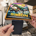 Dinosaur Big Trucks Kids - Personalized Wood Book Ends