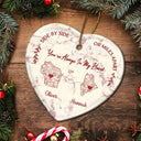Christmas,Long Distance,Gift For Couples - Distance Give Us A Reason To Love Harder Toile US State - Personalized Heart Ceramic Ornament