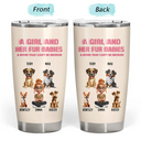 Pet Lovers,Pet Mom,Pet Dad,Cat Lovers,Cat Mom,Cat Dad,Dog Lovers,Dog Mom,Dog Dad,Gift For Women,Gift For Men,Happy,Top Market - Distressed Text Effect A Girl And Her Dogs Cat - Personalized Tumbler