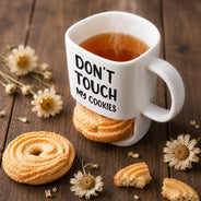 Gift For Men, Gift For Yourself, Sarcastic, Icon - Do Not Touch Mine 3D Effect Funny Sarcastic Face - Personalized Cookie Mug