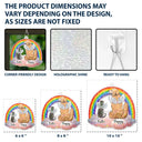 Love,Cat Lovers,Pet Lovers,Dog Lovers,Memorial - Dog Cat Sitting On The Cloud - Personalized Window Corner Suncatcher