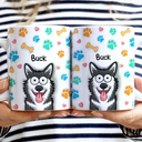 Dog Lovers, Dog Mom, Dog Dad, Cat Lovers, Cat Mom, Cat Dad, Pet Lovers, Pet Mom, Pet Dad, Happy - Dog Cat 3D Effect - 3D Inflated Effect Printed Mug, Personalized White Edge-to-Edge Mug