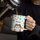 Dog Lovers, Dog Mom, Dog Dad, Cat Lovers, Cat Mom, Cat Dad, Pet Lovers, Pet Mom, Pet Dad, Happy - Dog Cat 3D Effect - 3D Inflated Effect Printed Mug, Personalized White Edge-to-Edge Mug