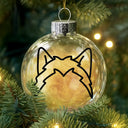 Dog Lovers,Cat Lovers,Christmas,Love - Dog Cat Ears Outline Custom Name - Personalized Fillable Clear Ball Ornament
