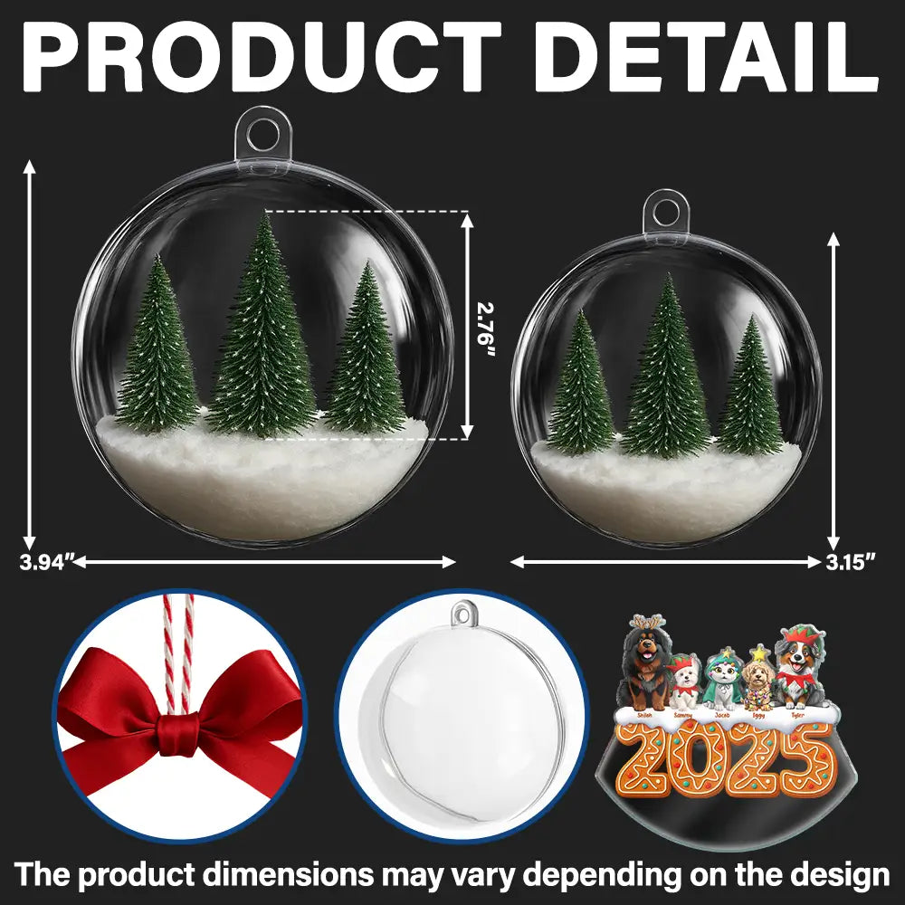 Christmas,Pet Lovers,Cat Lovers,Dog Lovers,Funny - Dog Cat Lovers Best Friends For Life - Personalized 3D Acrylic Ball Ornament