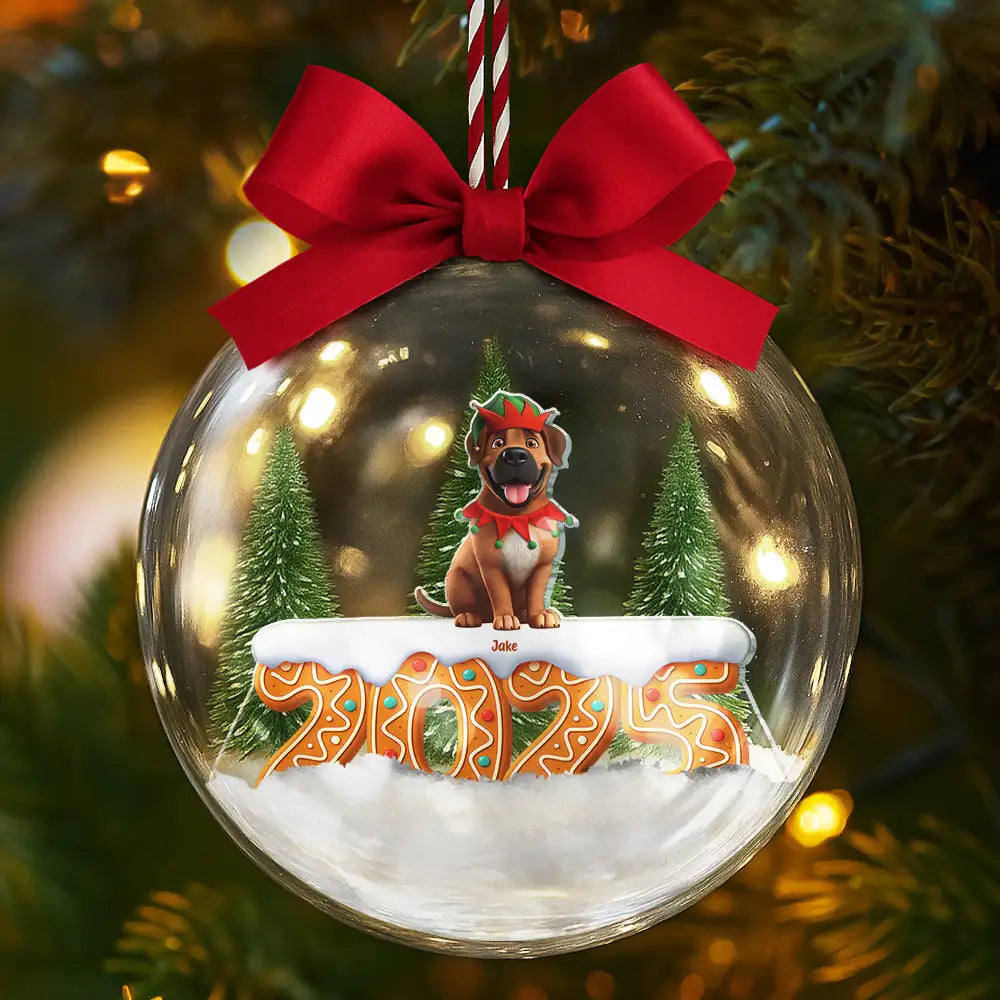 Christmas,Pet Lovers,Cat Lovers,Dog Lovers,Funny - Dog Cat Lovers Best Friends For Life - Personalized 3D Acrylic Ball Ornament