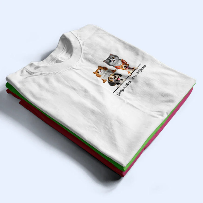 Pet Lovers,Pet Mom,Pet Dad - Dog Cat Mom Dad Pet Lover 3D Effect - Personalized T Shirt
