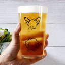 Happy,Dog Lovers,Cat Lovers,Pet Lovers - Dog Cat Sketch - Personalized Beer Glass