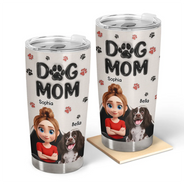 Pet Lovers,Pet Mom,Pet Dad,Dog Lovers,Dog Mom,Dog Dad,Happy - Dog Dad Dog Mom Pawprints 3D Effect - Personalized Tumbler