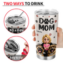 Pet Lovers,Pet Mom,Pet Dad,Dog Lovers,Dog Mom,Dog Dad,Happy - Dog Dad Dog Mom Pawprints 3D Effect - Personalized Tumbler