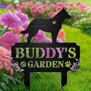 Sad, Memorial, Dog Lovers, Pet Lovers - Dog Garden Memorial - Personalized Metal Garden Stake