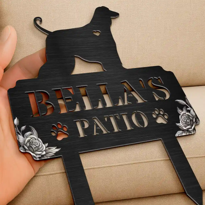Sad, Memorial, Dog Lovers, Pet Lovers - Dog Garden Memorial - Personalized Metal Garden Stake