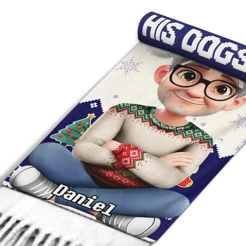 Dog Lovers,Dog Mom,Dog Dad,Christmas,Happy - Dog Lover A Bond That Can't Be Broken 3D Effect - Personalized Wool Scarf With Tassel