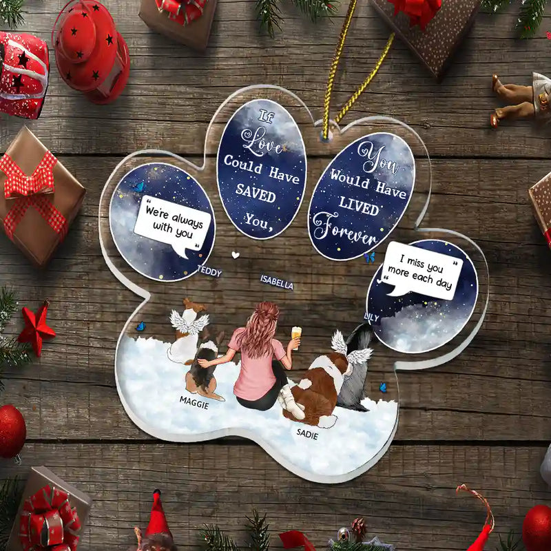Dog Lovers,Dog Mom,Sad,Christmas - Dog Memorial You Were My Favorite Hello And Hardest Goodbye - Personalized Custom Shaped Acrylic Ornament