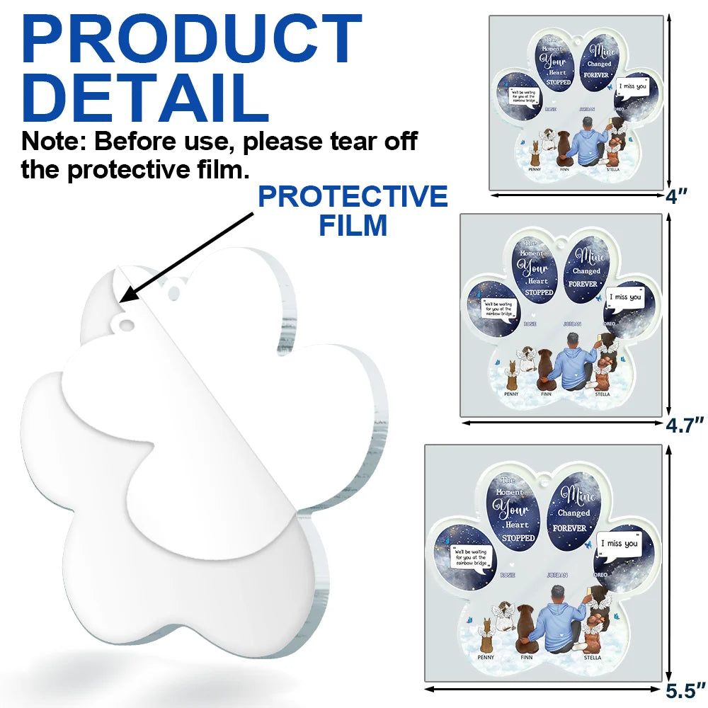 Dog Lovers,Dog Mom,Sad,Christmas - Dog Memorial You Were My Favorite Hello And Hardest Goodbye - Personalized Custom Shaped Acrylic Ornament