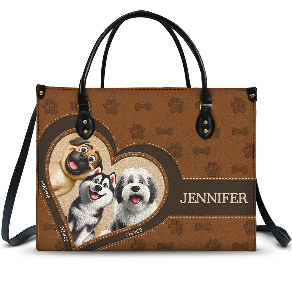 Dog Mom 3D Cute Effect Dog - Personalized Leather Bag