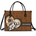 Dog Mom,Dog Lovers,Happy - Dog Mom 3D Cute Effect Dog - Personalized Leather Bag