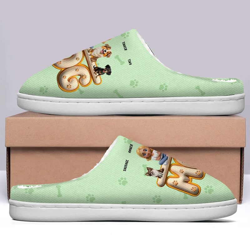 Christmas,Dog Mom,Dog Lovers - Dog Mom 3D Effect - Personalized Fluffy Slippers