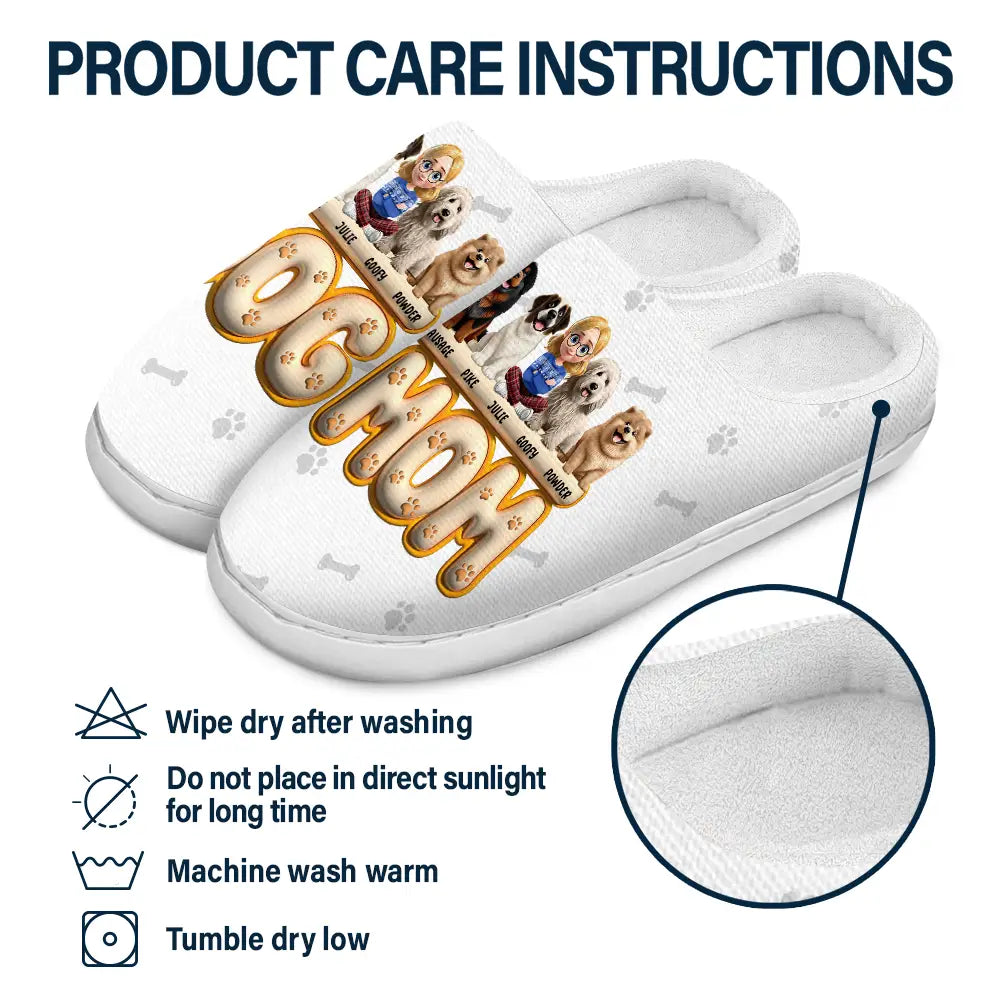 Christmas,Dog Mom,Dog Lovers - Dog Mom 3D Effect - Personalized Fluffy Slippers