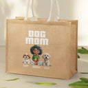 Dog Mom,Happy,Summer,Beach,Dog Lovers - Dog Mom A Girl And Her Dog - Personalized Jute Beach Bag