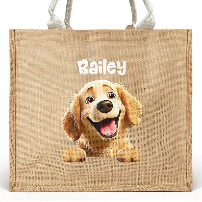 Summer, Pet Lovers, Dog Lovers, Beach, Happy - Dog Mom Cat Mom - Personalized Jute Beach Bag