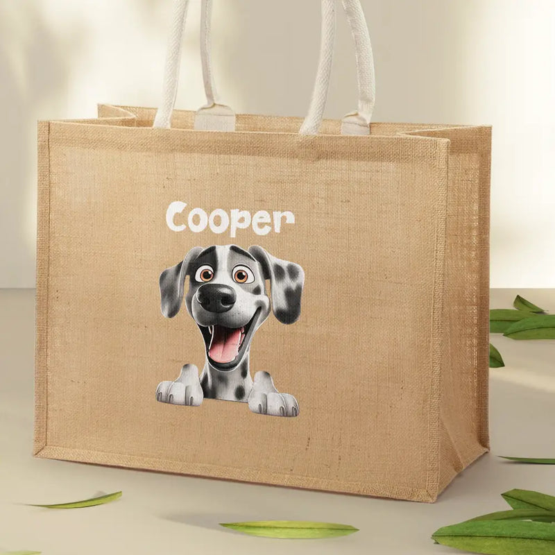 Summer, Pet Lovers, Dog Lovers, Beach, Happy - Dog Mom Cat Mom - Personalized Jute Beach Bag