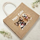 Summer, Pet Lovers, Dog Lovers, Beach, Happy - Dog Mom Cat Mom - Personalized Jute Beach Bag