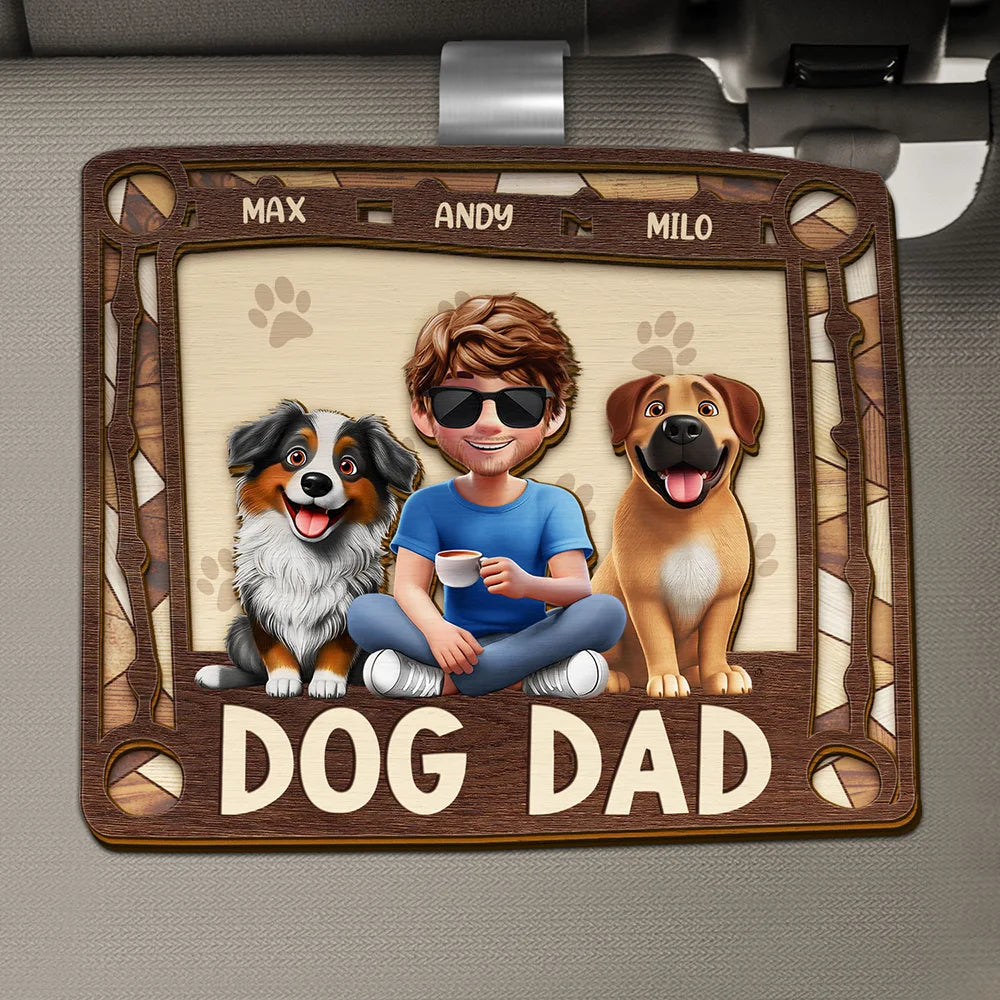 Dog Mom Dog Dad - Personalized Custom Shaped Car Visor Clip