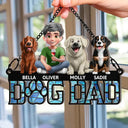 Dog Lovers,Dog Mom,Dog Dad,Happy,Gift For Yourself,Gift For Women,Gift For Men,Pet Lovers - Dog Mom Dog Dad - Personalized Window Hanging Suncatcher Ornament